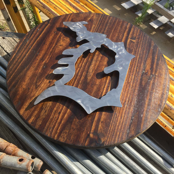 Metal MI in Detroit D on Wood