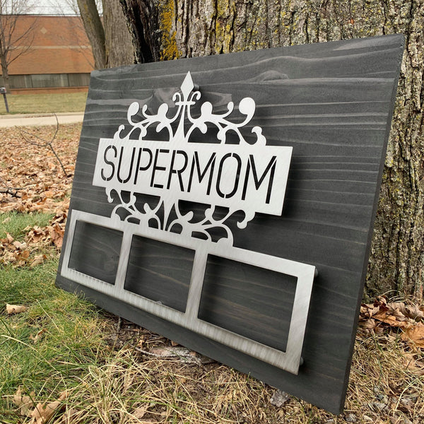 Supermom Piece Mounted on Wood